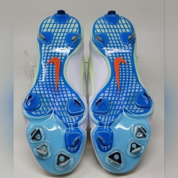 Nike Force Trout 9 Pro Cleats White/Barely Volt/Blue FQ7941-100 Men Size 7.5 New - Picture 6 of 9
